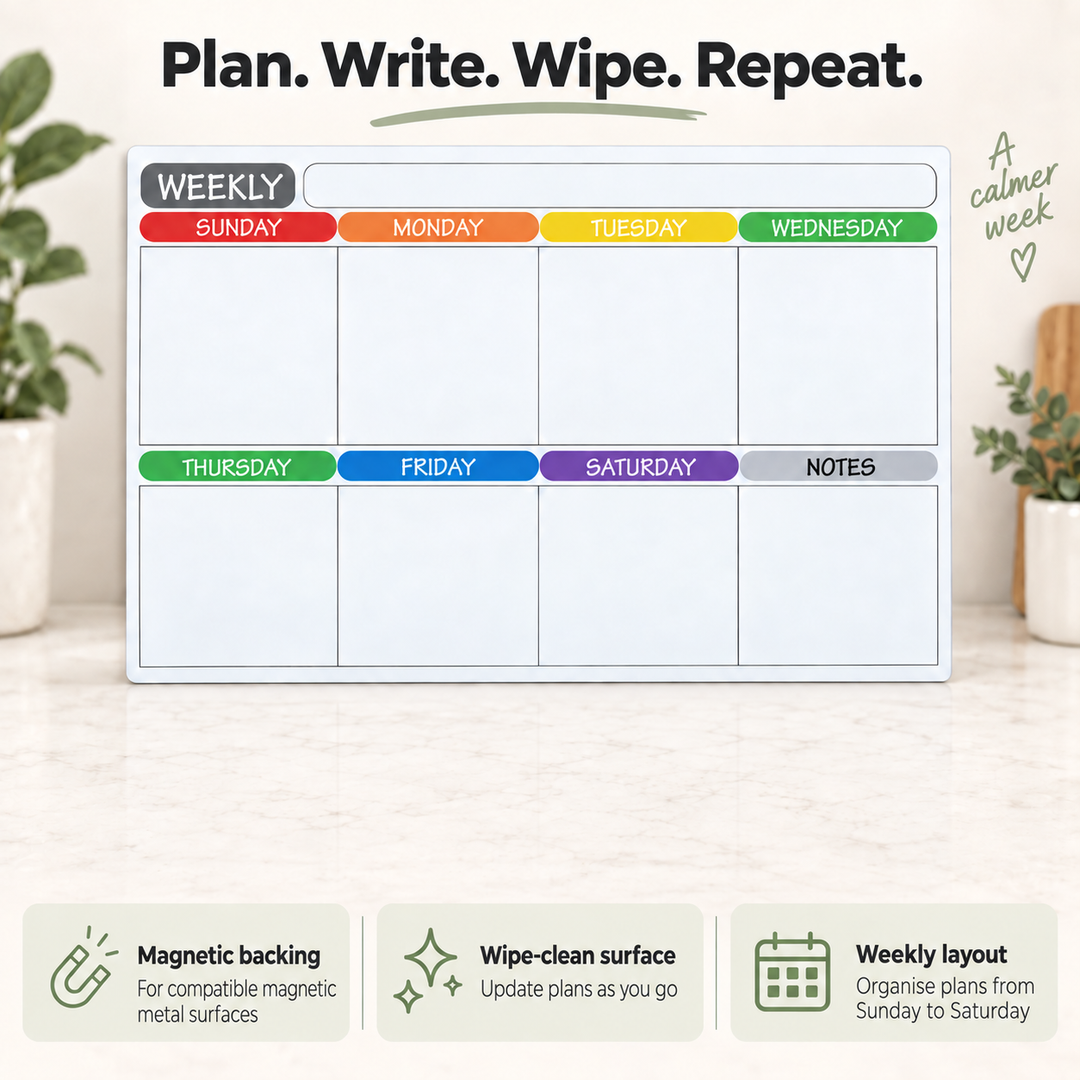 Weekly Fridge Calendar Whiteboard 42x30cm