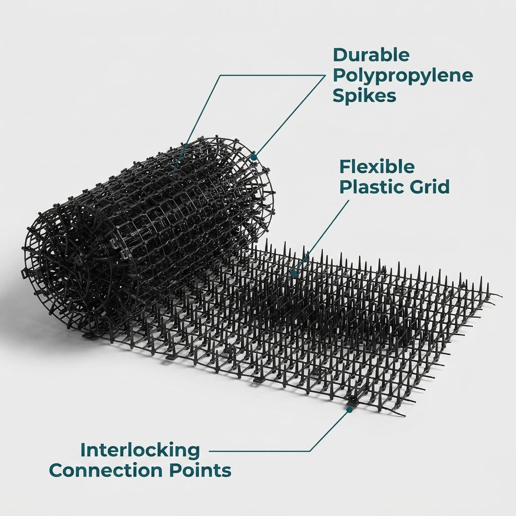 Cat Scat Mat with Spikes - 200x30cm Pet Deterrent for Garden and Home