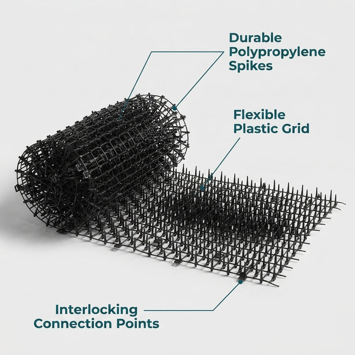 Cat Scat Mat with Spikes - 200x30cm Pet Deterrent for Garden and Home