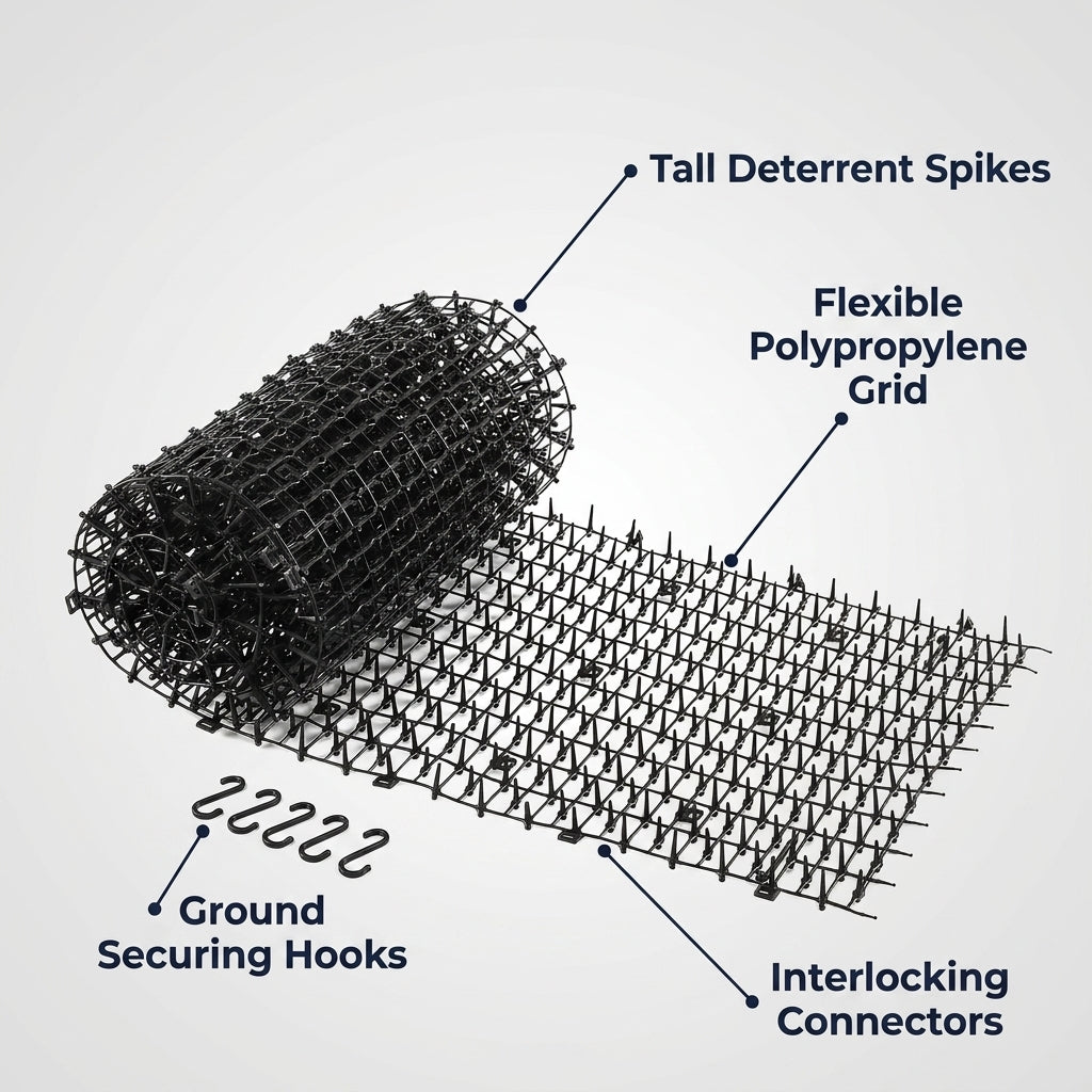 Cat Scat Mat with Spikes - 200x30cm Pet Deterrent for Garden and Home