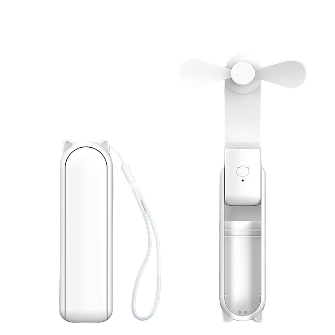 Portable Foldable Fan with Power Bank-White