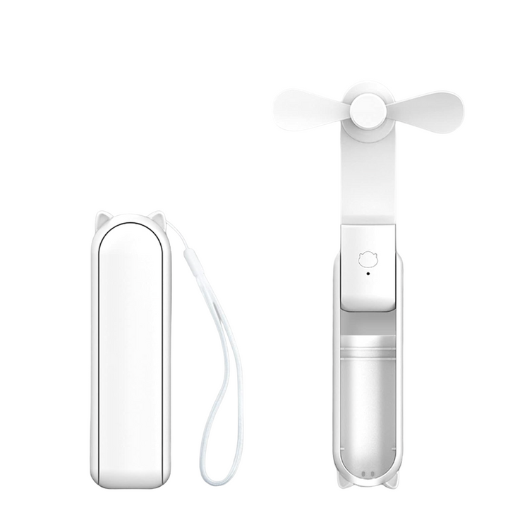 Portable Foldable Fan with Power Bank-White
