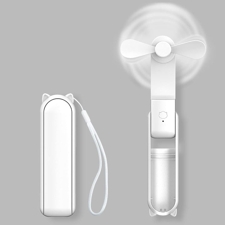 Portable Foldable Fan with Power Bank-White