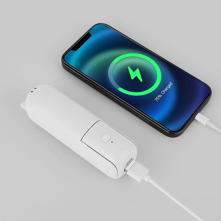 Portable Foldable Fan with Power Bank-White