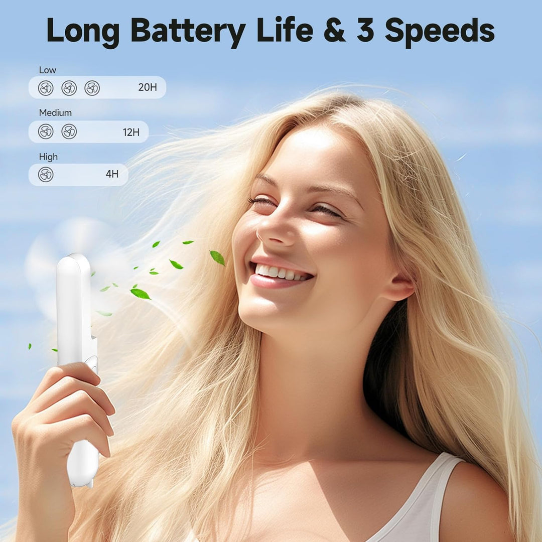 Portable Foldable Fan with Power Bank-White