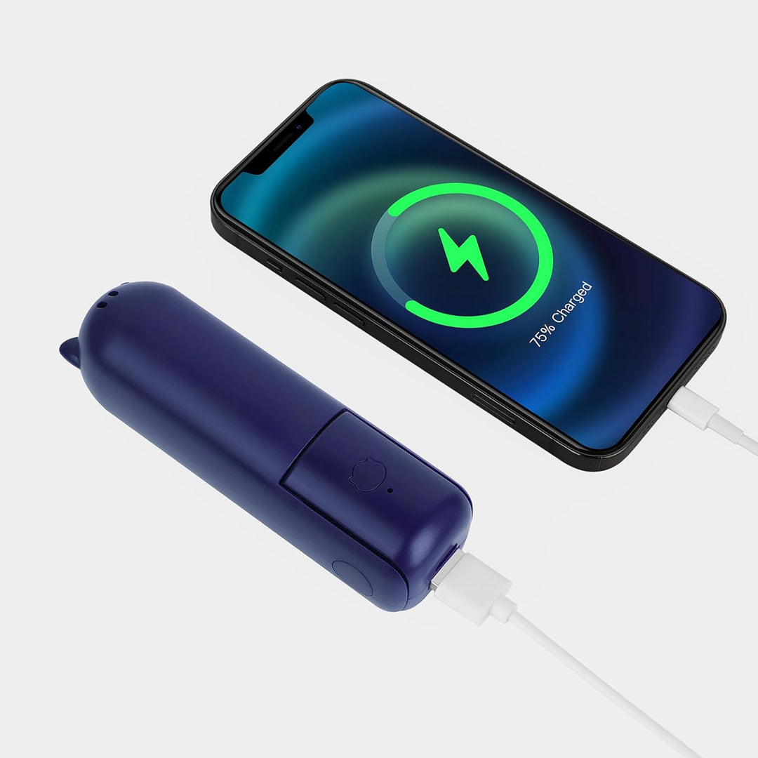 Portable Foldable Fan with Power Bank-Blue