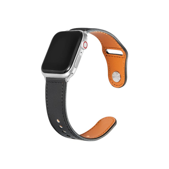 Top Grain Leather Bands Compatible With Apple Watch Band for 42MM 44MM 45MM-Black