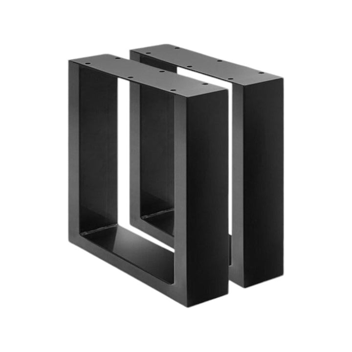 Set of 2 Steel Square Shape DIY Table Bench Legs 43cm-Black