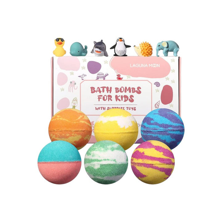 Bath Bombs with Surprise Toy for Kids - 6pc Gift Set