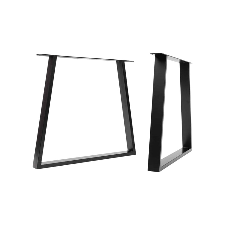 Set of 2 Steel Trapezoid Shape DIY Table Bench Legs 72cm-Black