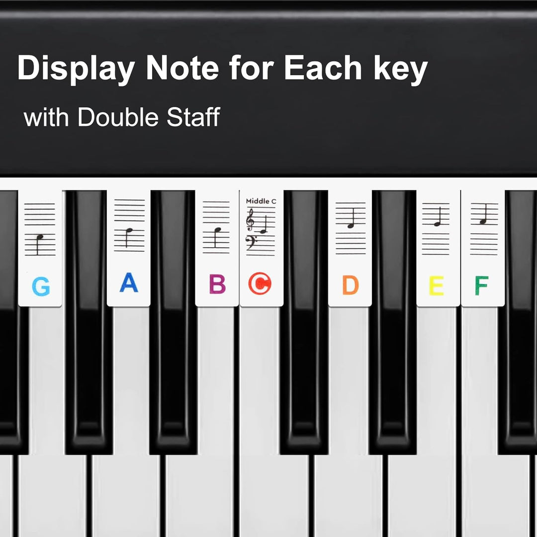 Removable Piano Keyboard Note Labels for 88-Key Instruments