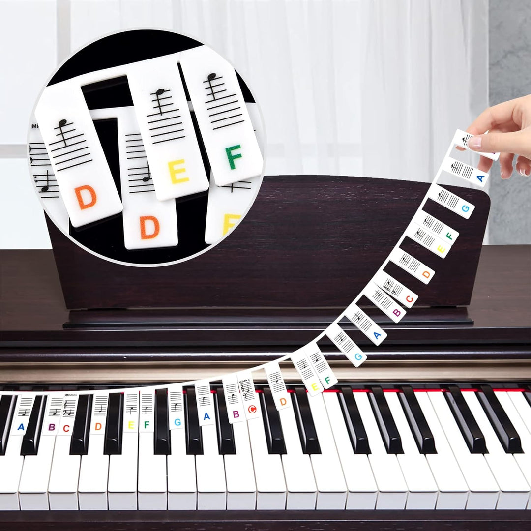 Removable Piano Keyboard Note Labels for 88-Key Instruments