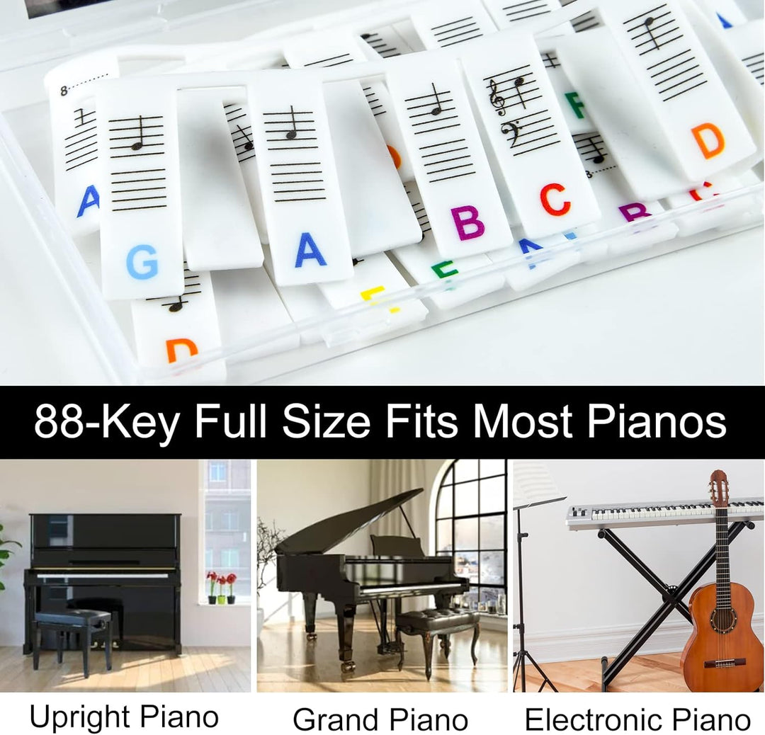 Removable Piano Keyboard Note Labels for 88-Key Instruments