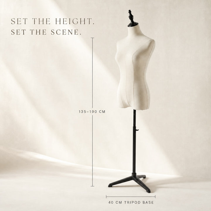 Height Adjustable Female Mannequin Body with Tripod Base
