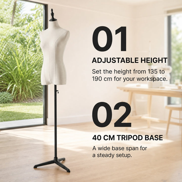 Height Adjustable Female Mannequin Body with Tripod Base