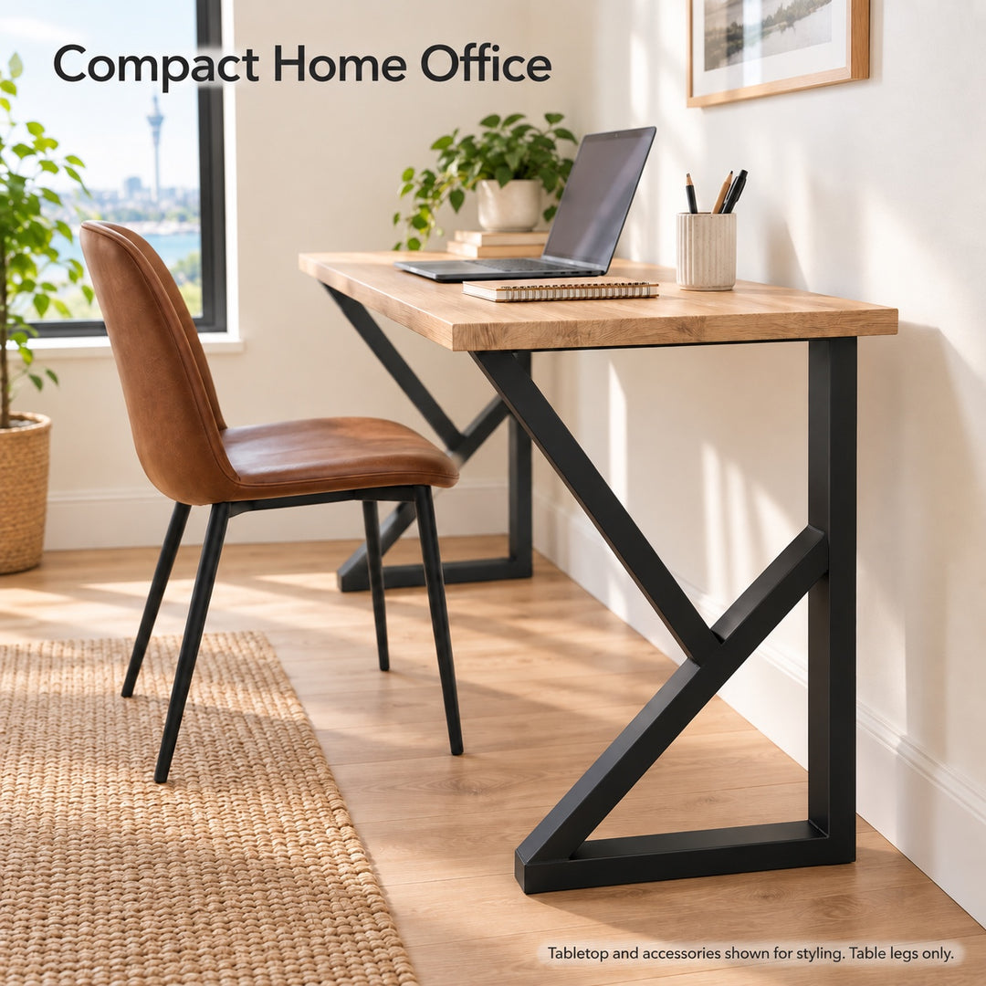 Set of 2 K-Shape Table Legs 70cm Steel Tube for DIY Dining Table or Desk