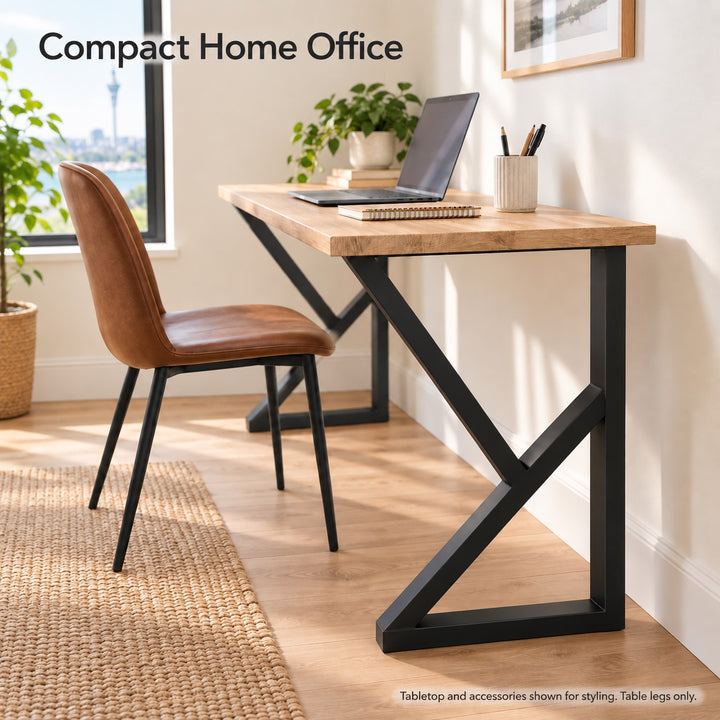 Set of 2 K-Shape Table Legs 70cm Steel Tube for DIY Dining Table or Desk
