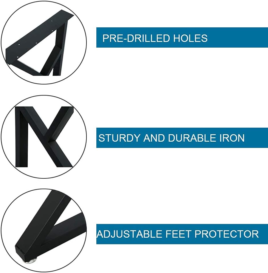 Set Of 2 K-Shape Table Legs
