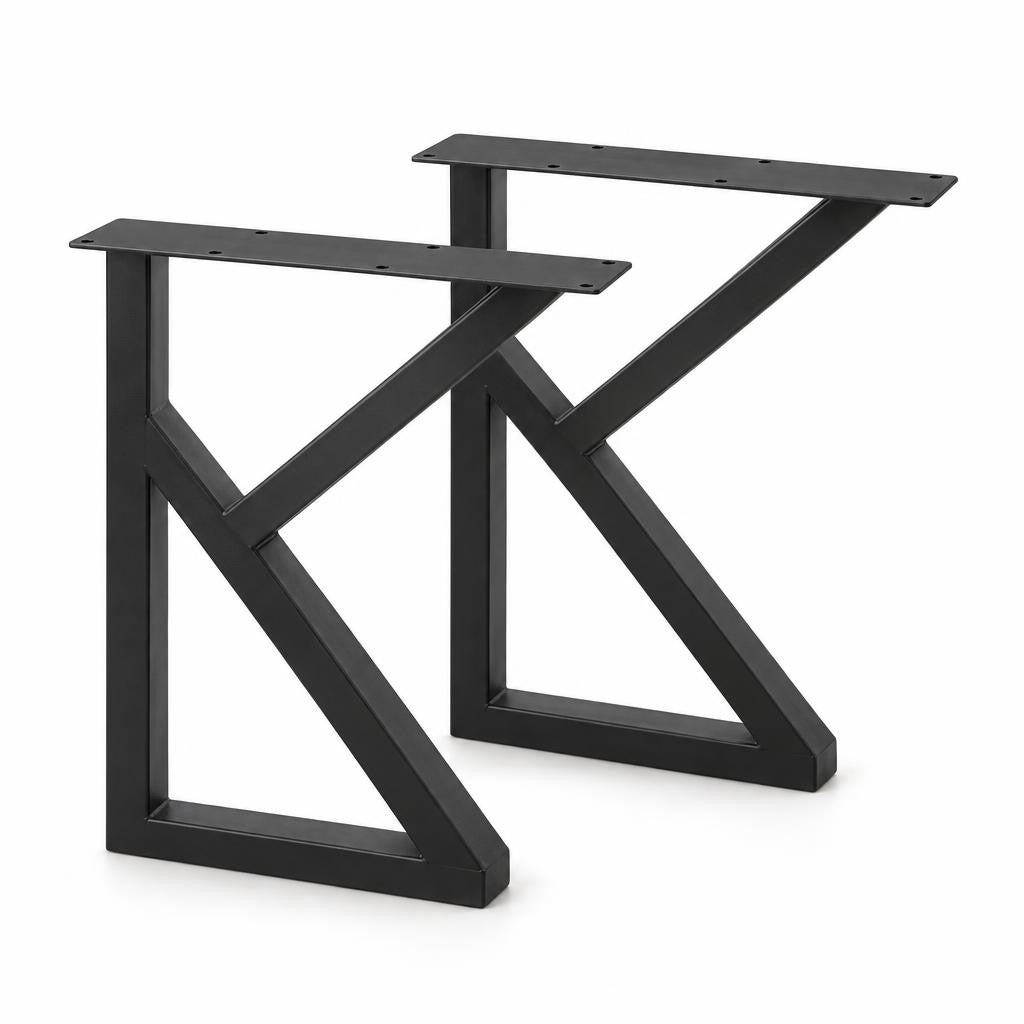 Set of 2 K-Shape Table Legs 70cm Steel Tube for DIY Dining Table or Desk