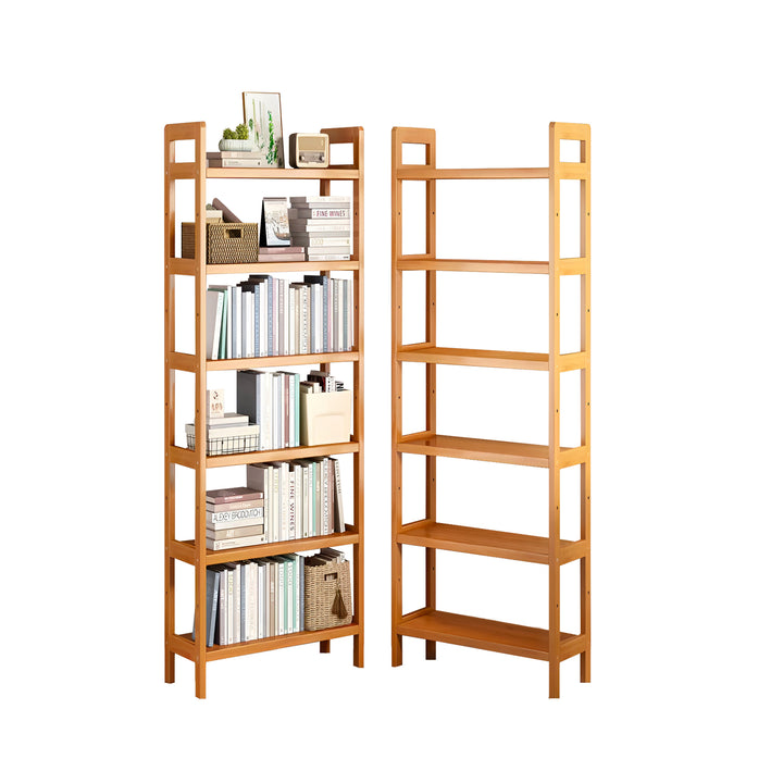 6-Tier Bamboo Bookshelf Storage Rack-50CM