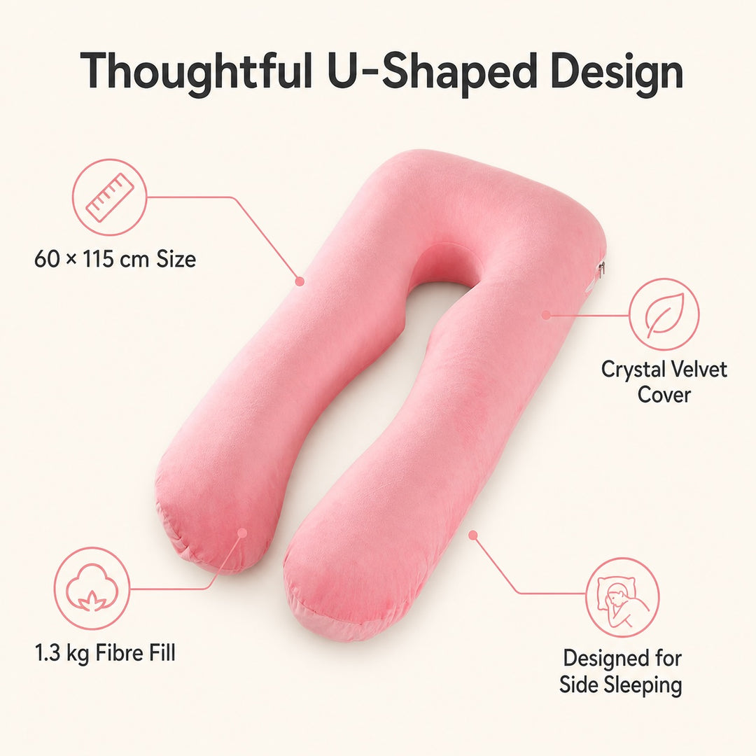 Pregnancy Body Pillow For Belly Support-Pink