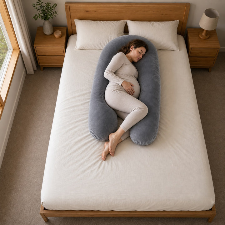 Pregnancy Body Pillow For Belly Support-Gray
