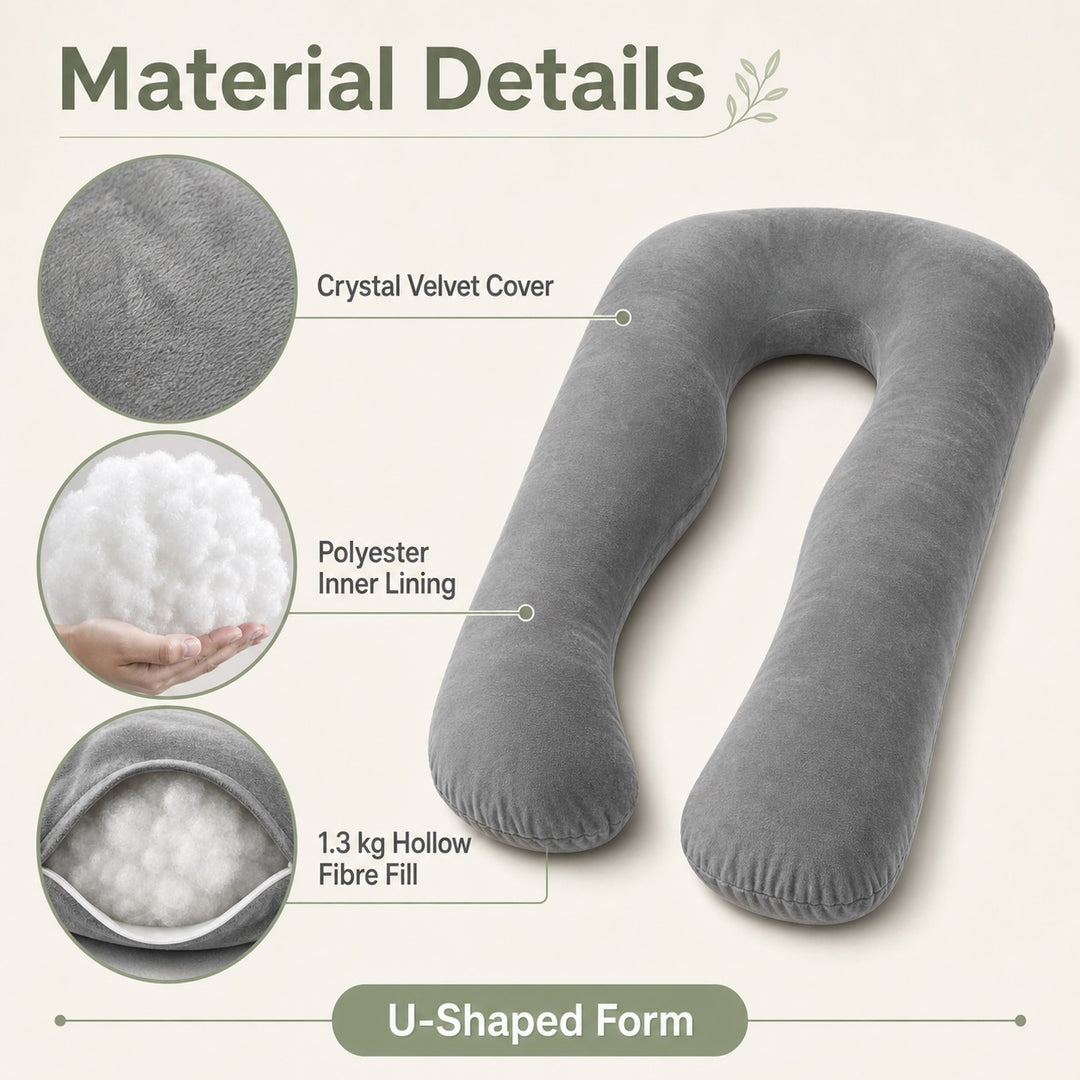 Pregnancy Body Pillow For Belly Support-Gray