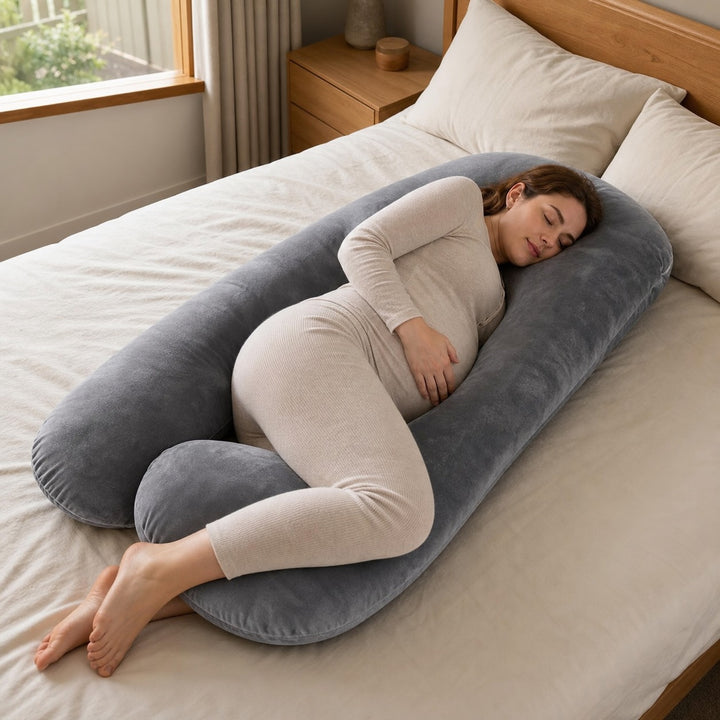 Pregnancy Body Pillow For Belly Support-Gray