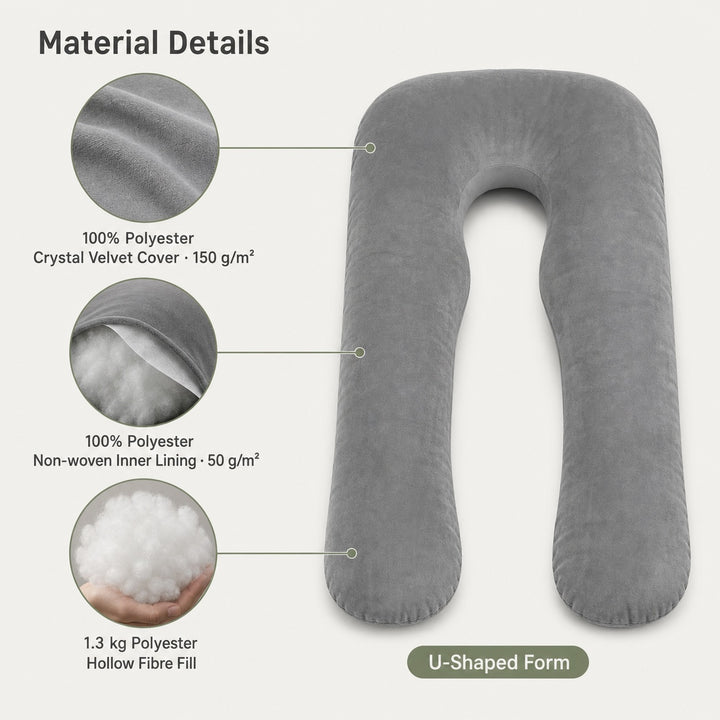 Pregnancy Body Pillow For Belly Support-Gray