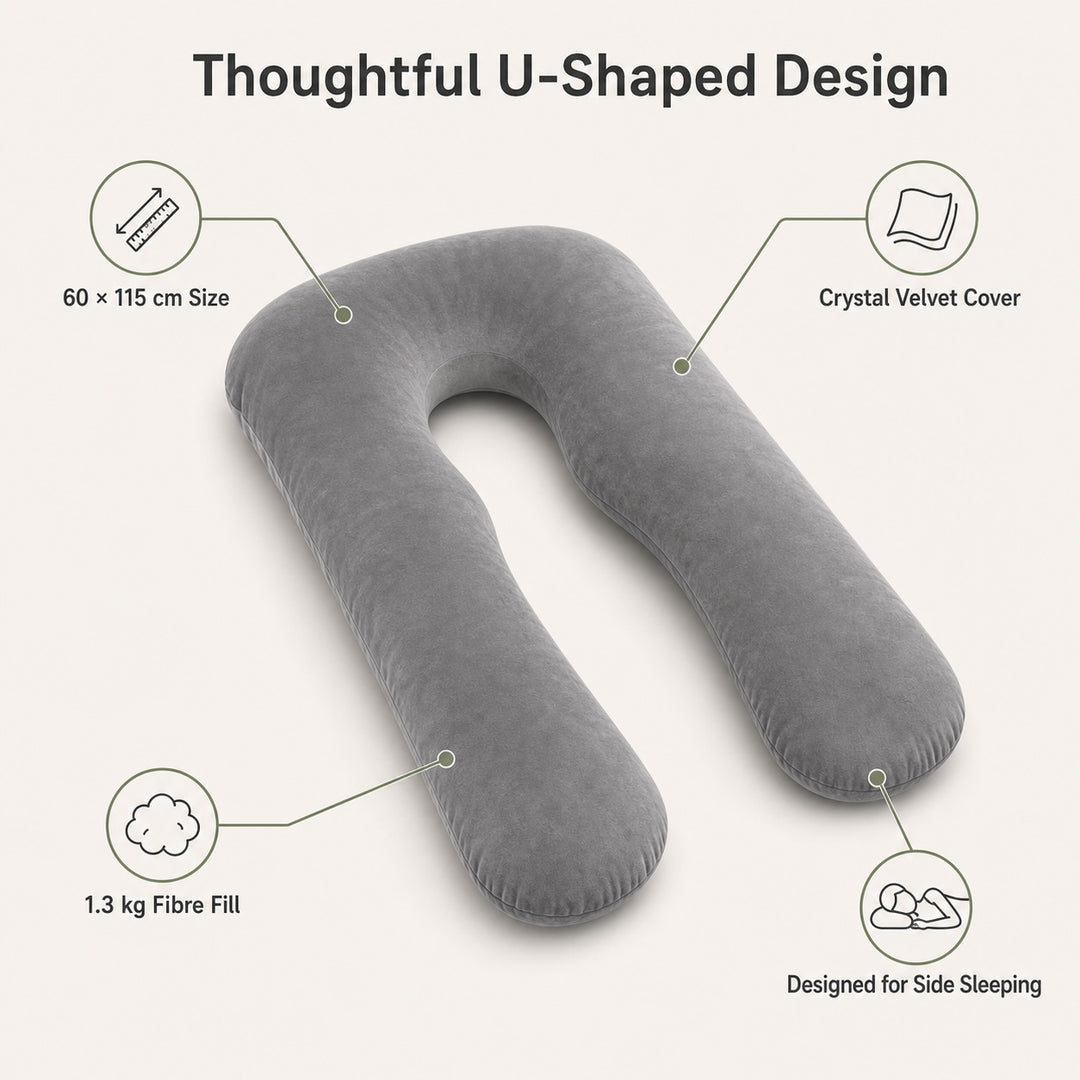Pregnancy Body Pillow For Belly Support-Gray