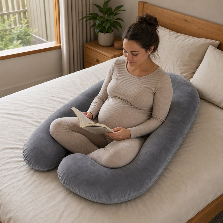 Pregnancy Body Pillow For Belly Support-Gray