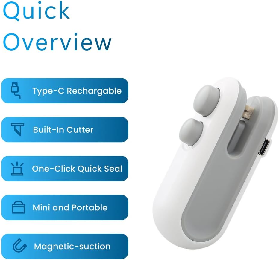 Rechargeable Magnetic Design Mini Bag Sealer