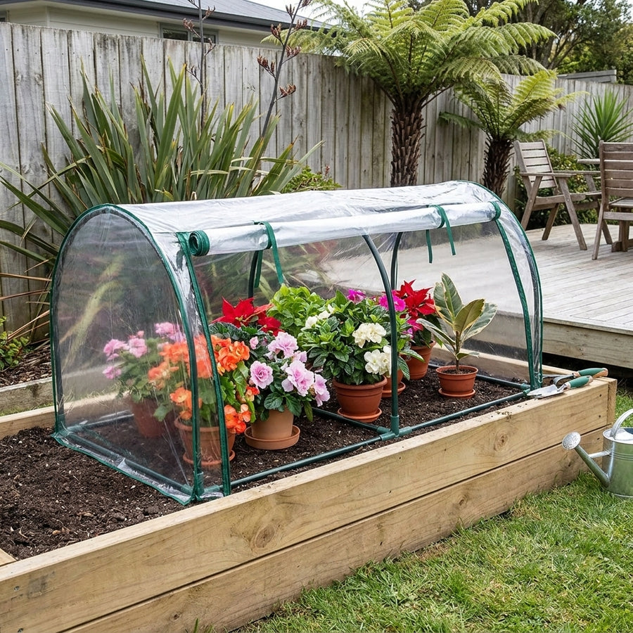 Garden Plant Flower house Tunnel with Roll-Up Door - 130cm