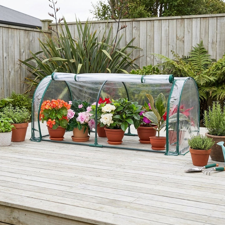 Garden Plant Flower house Tunnel with Roll-Up Door - 130cm