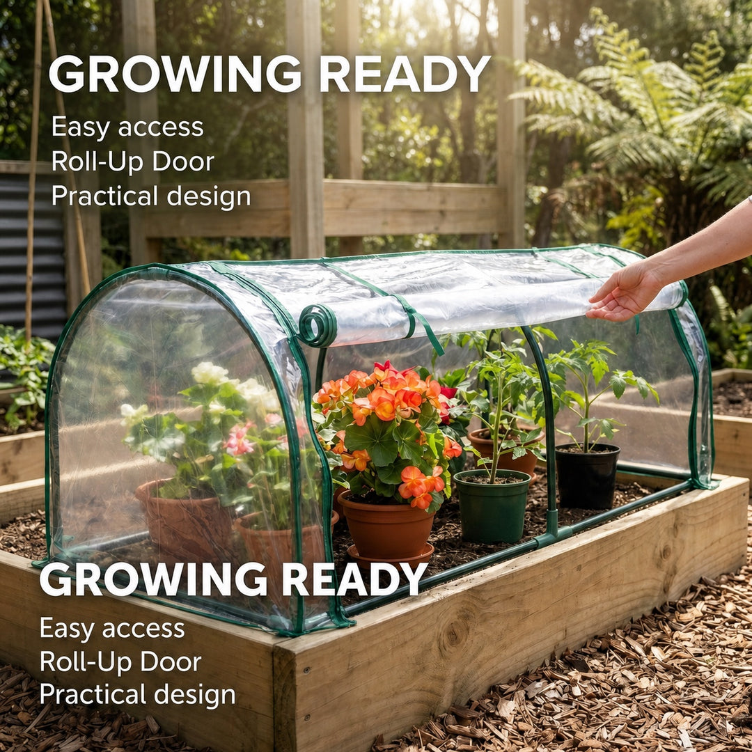 Garden Plant Flower house Tunnel with Roll-Up Door - 130cm