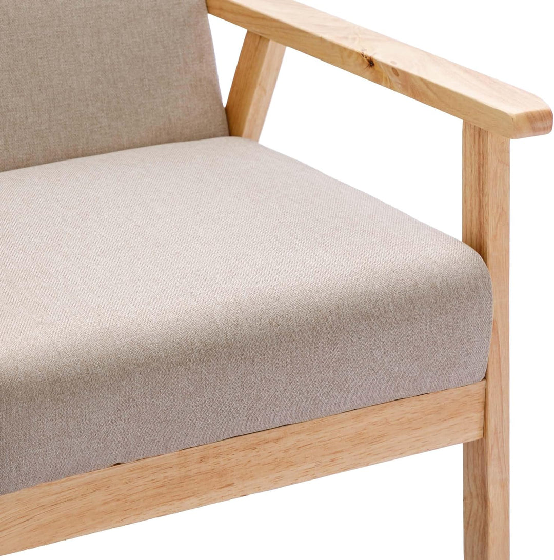 Wood Frame Fabric Single Accent Chair