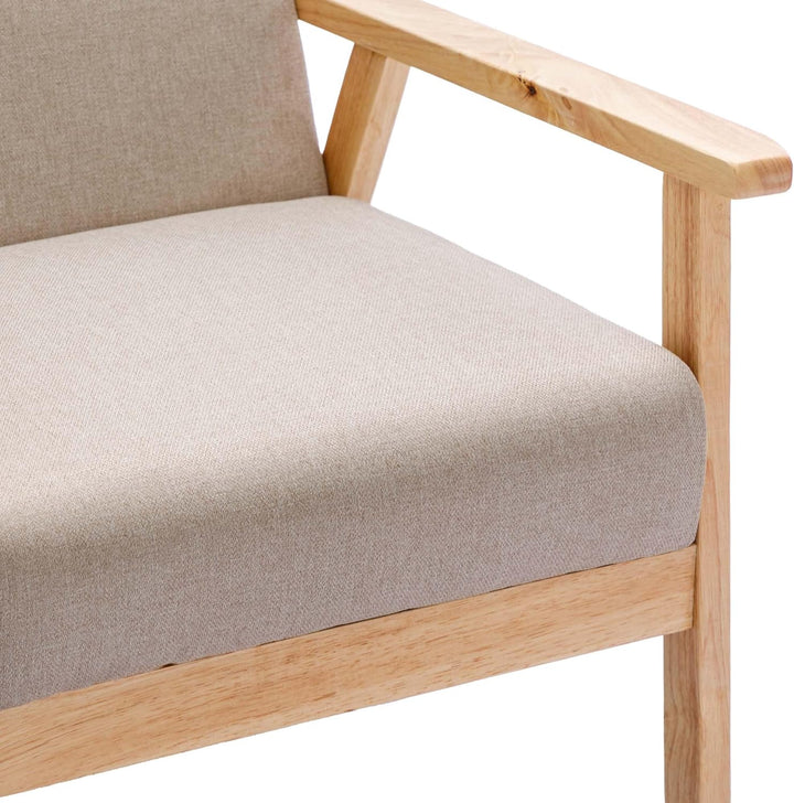 Wood Frame Fabric Single Accent Chair