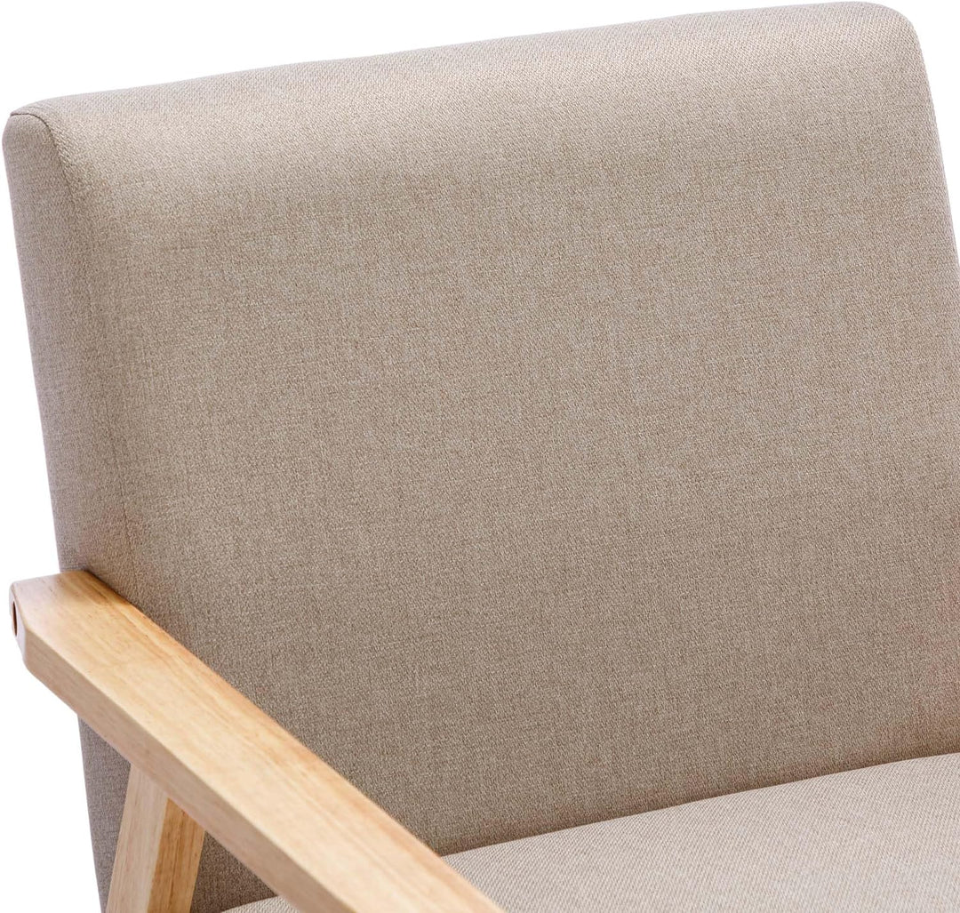 Wood Frame Fabric Single Accent Chair