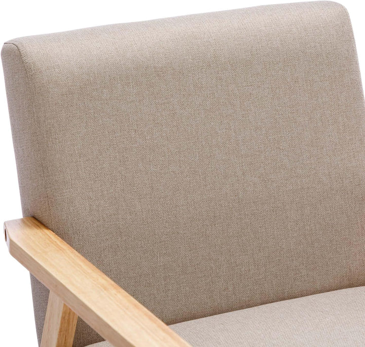 Wood Frame Fabric Single Accent Chair