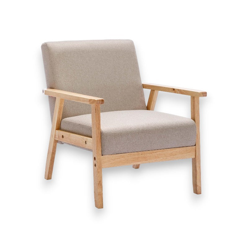 Wood Frame Fabric Single Accent Chair