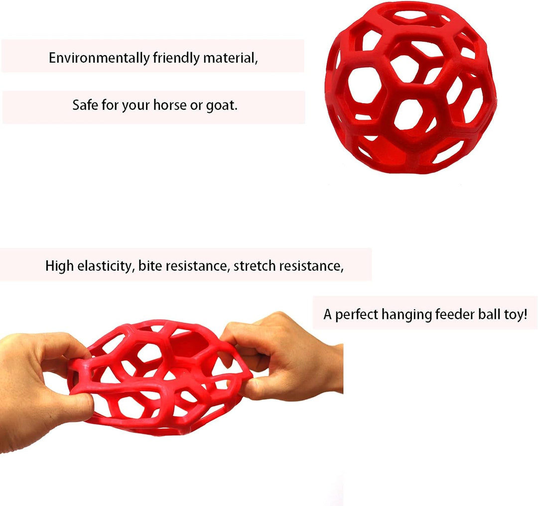 2 Pack Horse Treat Ball Hay Feeder Toy , Red