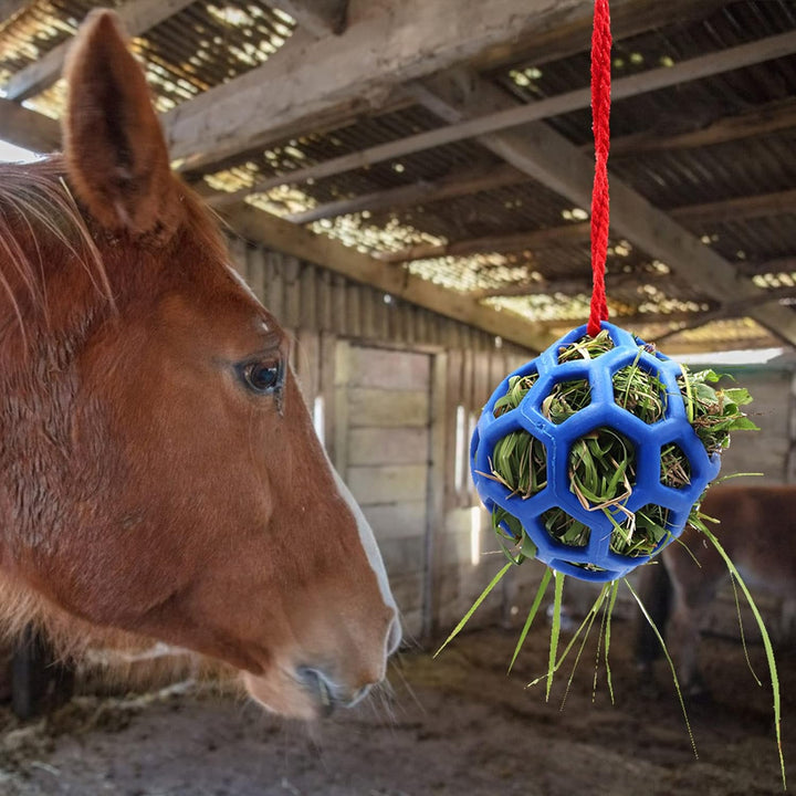 2 Pack Horse Treat Ball Hay Feeder Toy , Blue