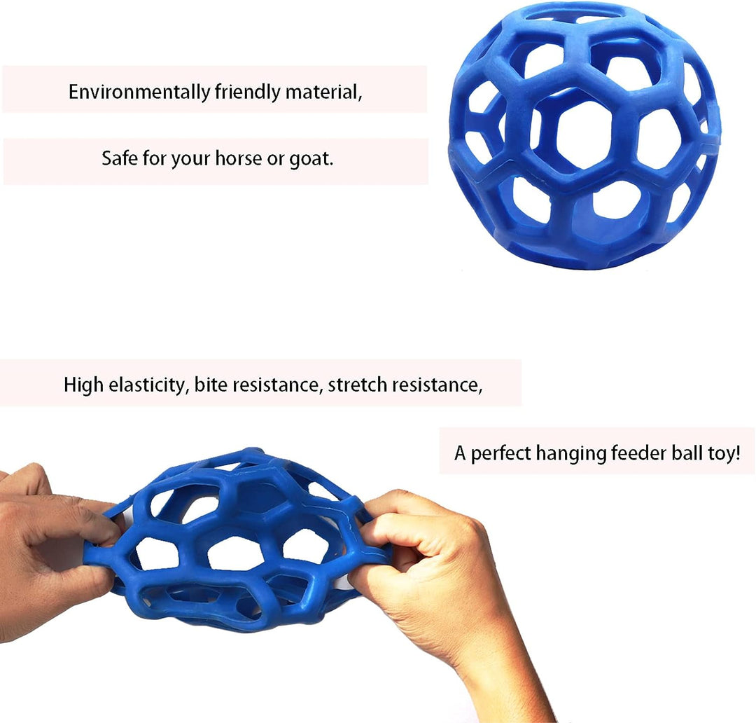 2 Pack Horse Treat Ball Hay Feeder Toy , Blue