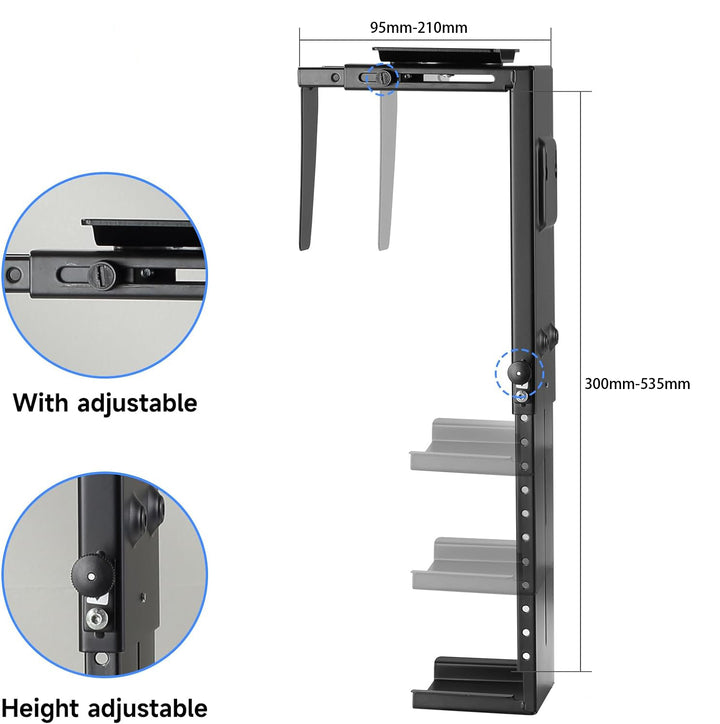 Universal Under Desk Wall Mount Computer Case Holder