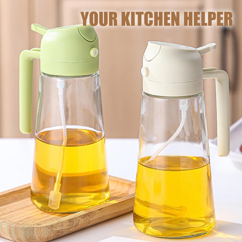 2-in-1 Oil Dispenser & Sprayer, 470ml _ Green