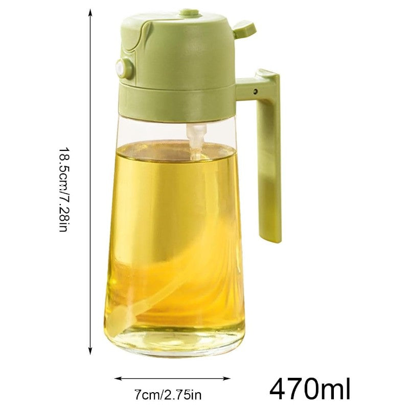 2-in-1 Oil Dispenser & Sprayer, 470ml _ Green