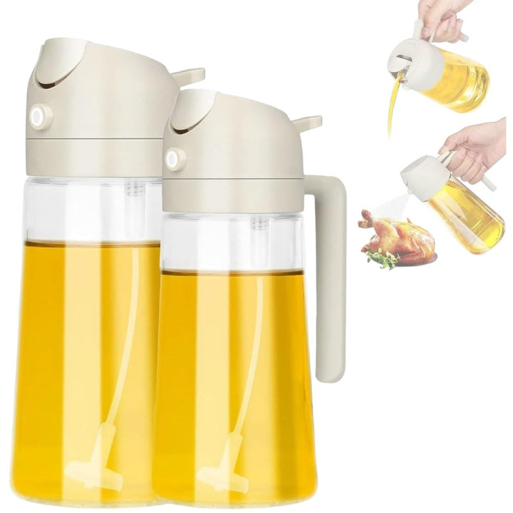 2-in-1 Oil Dispenser &amp; Sprayer, 470ml - White