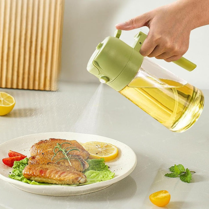 2-in-1 Oil Dispenser &amp; Sprayer, 470ml - White