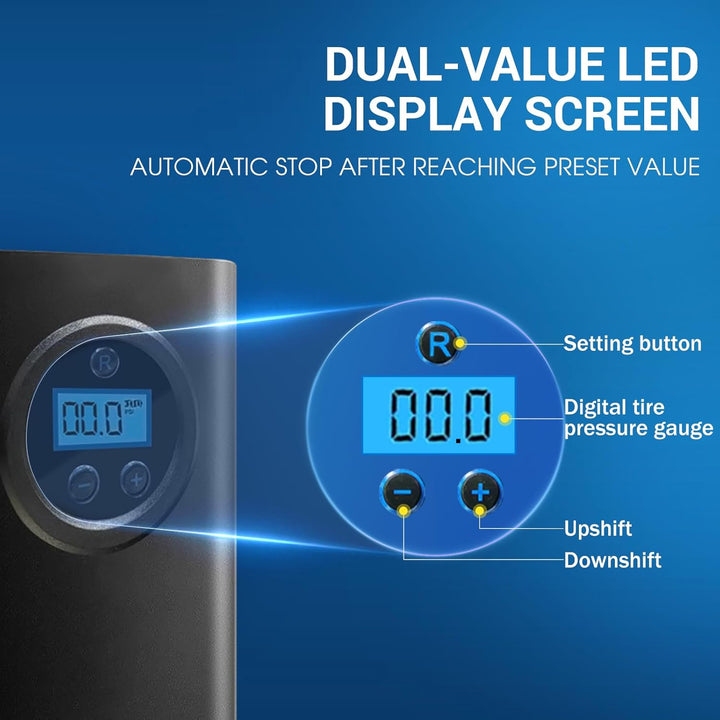 Air Pump Portable Compressor Tire Inflator with LCD Display