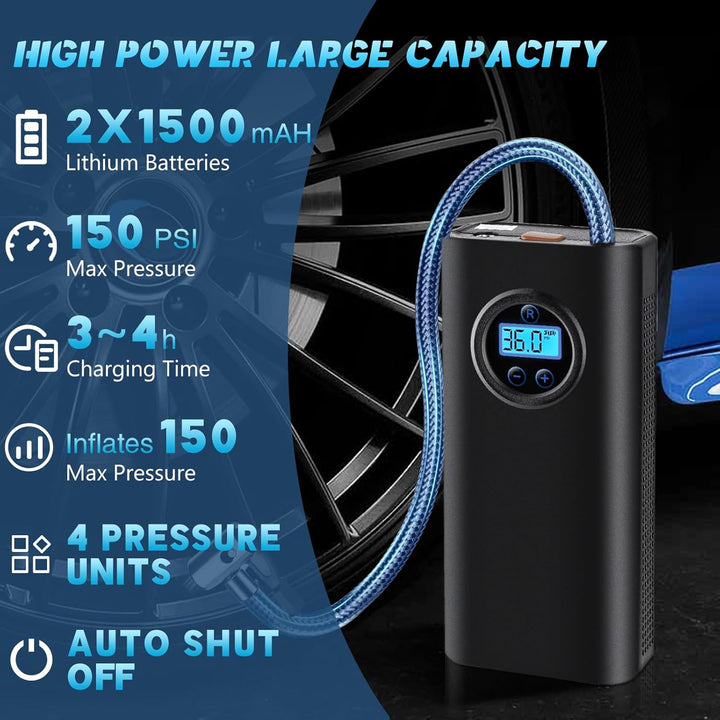 Air Pump Portable Compressor Tire Inflator with LCD Display